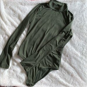 Olive green long sleeve bodysuit